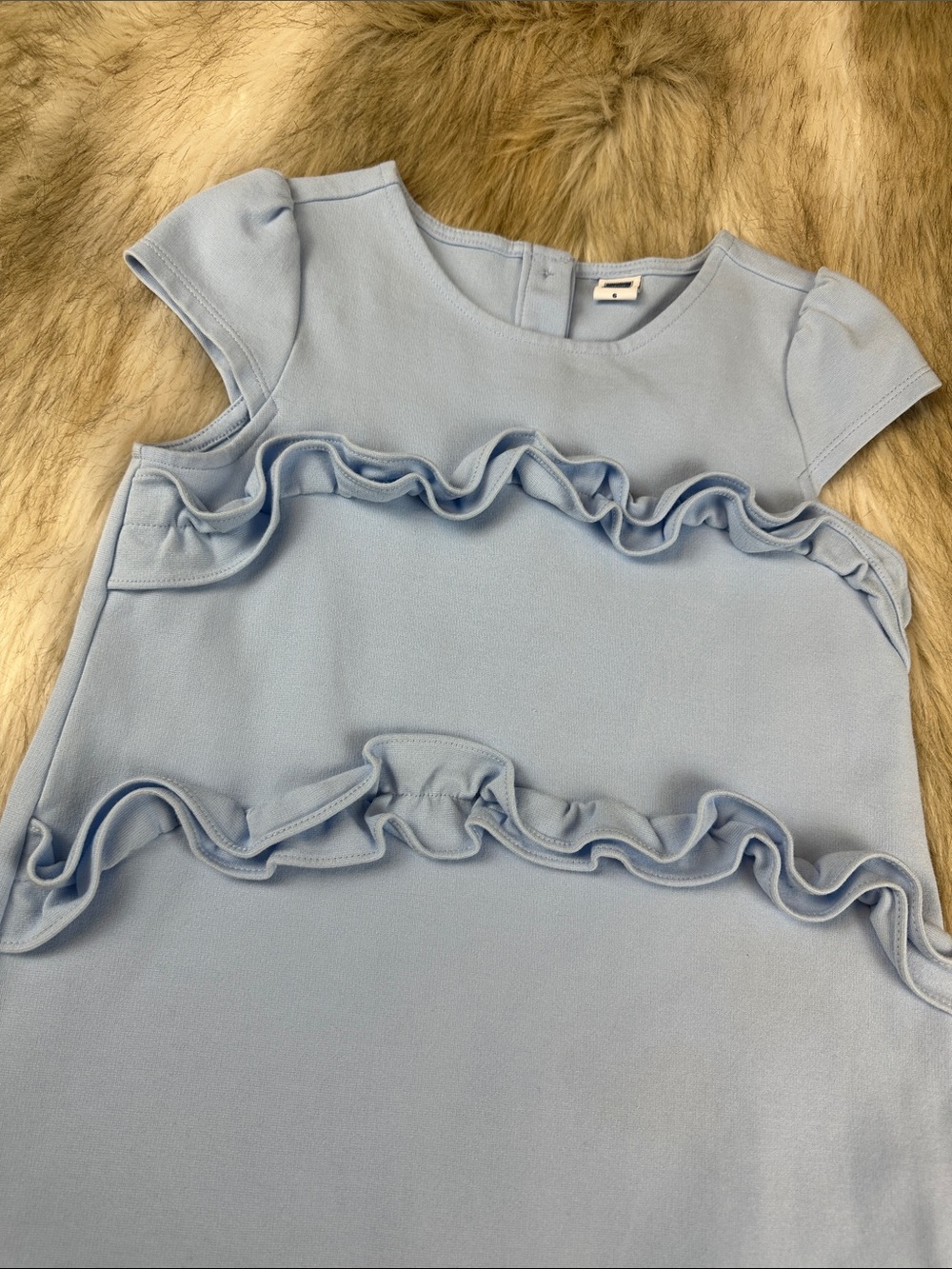 Janie and Jack Girls Light Blue Ruffle Dress Size 6